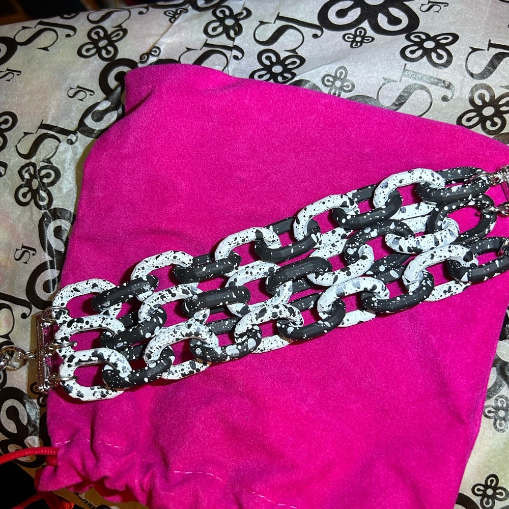 Sassy Jones ‘Zaria’ link bracelet - b & w marble (NWOT)